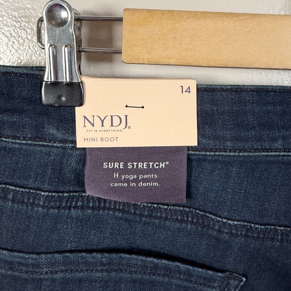 NYDJ Billie Mini Boot Jeans Size 14 Dark Wash High Rise Blue Denim - Picture 10 of 13